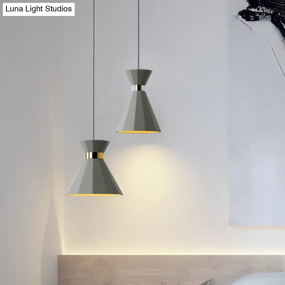 8.5"/10.5" Nordic Grey Cement Suspension Light - Head Hourglass Ceiling Pendant for Dining Room