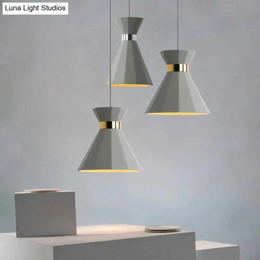 8.5"/10.5" Nordic Grey Cement Suspension Light - Head Hourglass Ceiling Pendant for Dining Room