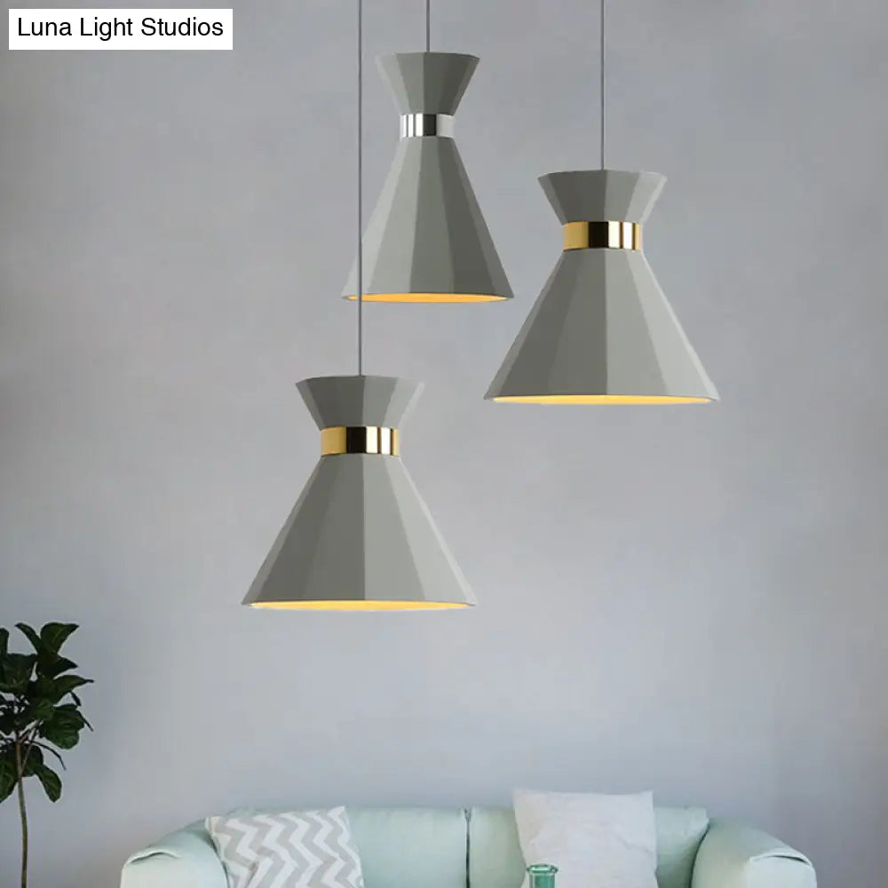 8.5"/10.5" Nordic Grey Cement Suspension Light - Head Hourglass Ceiling Pendant for Dining Room