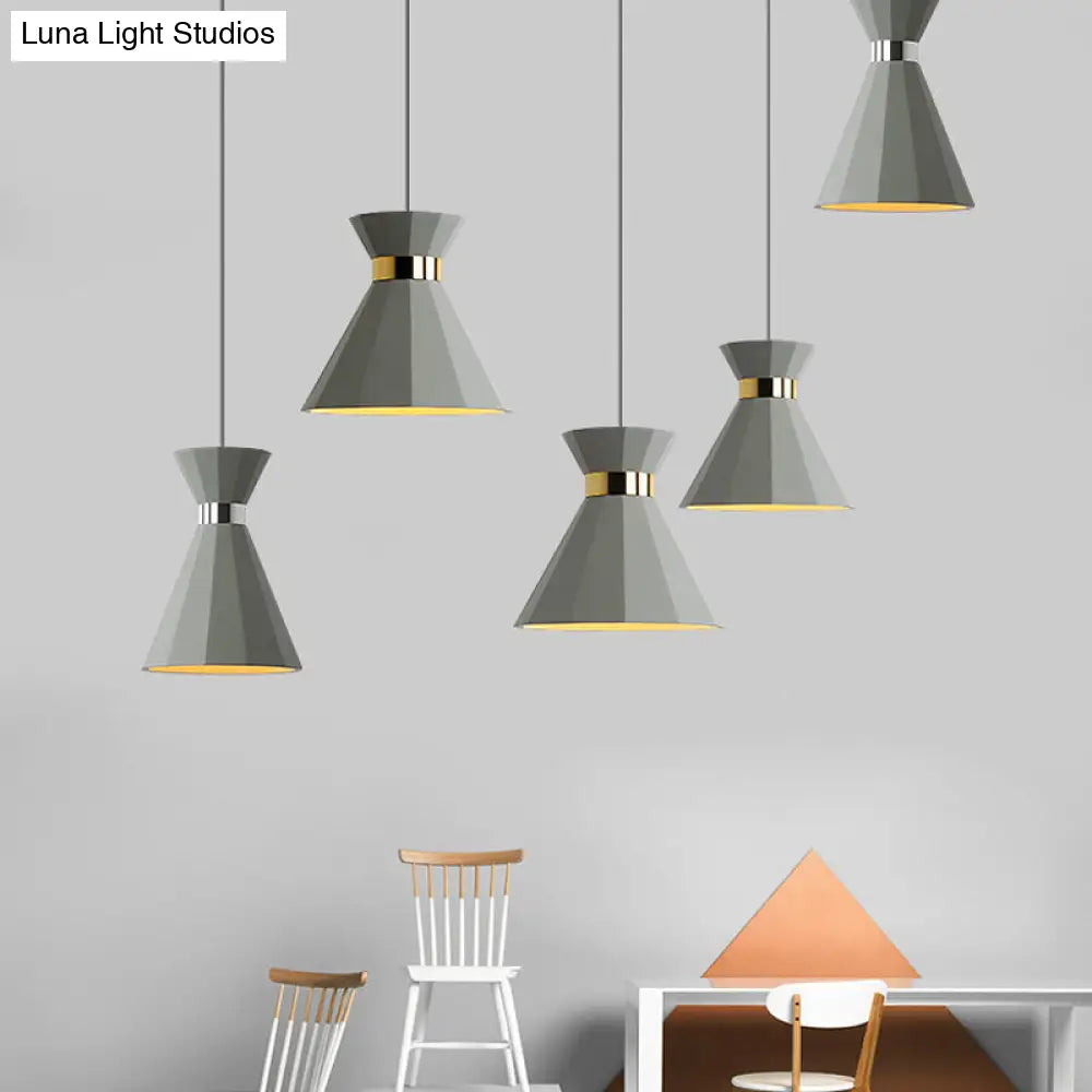 8.5"/10.5" Nordic Grey Cement Suspension Light - Head Hourglass Ceiling Pendant for Dining Room