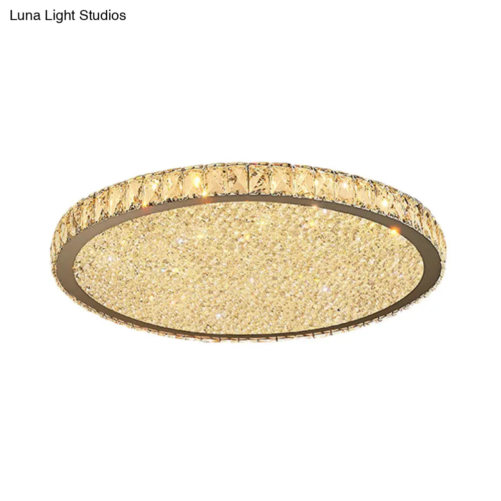 DecorBites™ Lámpara de techo LED moderna de cristal de 8.5"/14"/18" de ancho - Montaje empotrado, luz transparente/ámbar - Blanco cálido