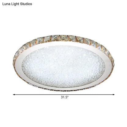 DecorBites™ Lámpara de techo LED moderna de cristal de 8.5"/14"/18" de ancho - Montaje empotrado, luz transparente/ámbar - Blanco cálido