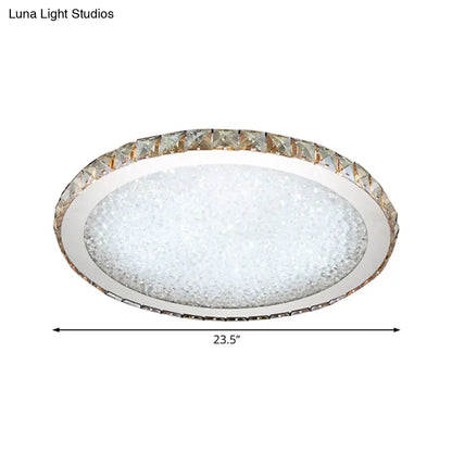 DecorBites™ Lámpara de techo LED moderna de cristal de 8.5"/14"/18" de ancho - Montaje empotrado, luz transparente/ámbar - Blanco cálido