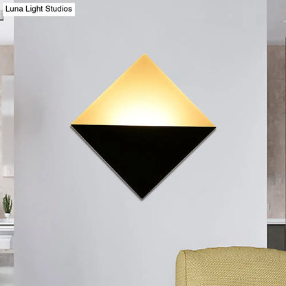 Aplique de pared LED contemporáneo de 8 pulgadas - Pantalla acrílica, aplique cuadrado blanco y negro