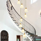 8-Head Pendant Lighting Modern Stair Multi Ceiling Light - Bell/Dome White Glass Shade