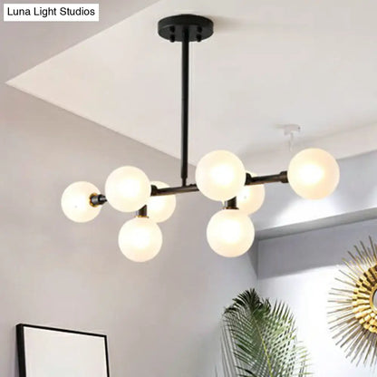 ديكوربايتس™ - قلادة جزيرة نورديك سوداء بثمانية مصابيح للمطاعم