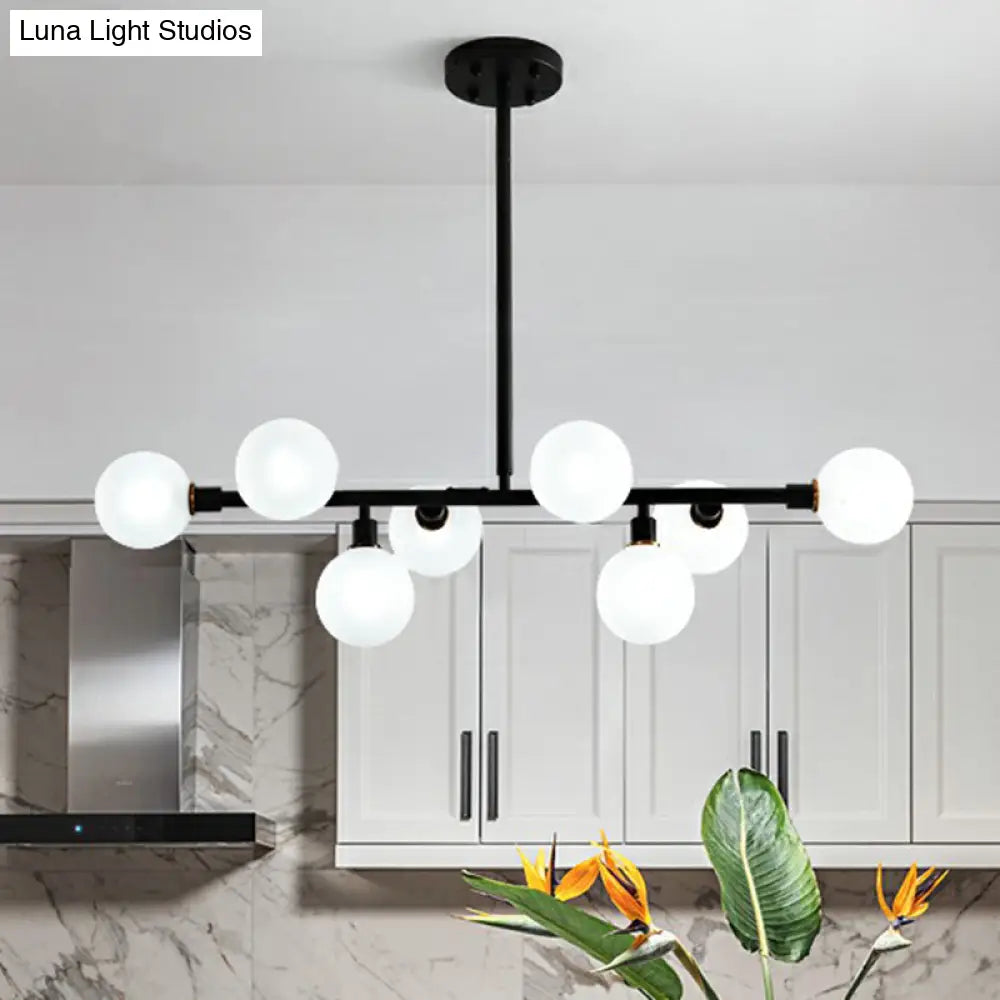 ديكوربايتس™ - قلادة جزيرة نورديك سوداء بثمانية مصابيح للمطاعم