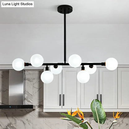 ديكوربايتس™ - قلادة جزيرة نورديك سوداء بثمانية مصابيح للمطاعم