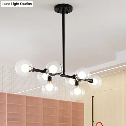 ديكوربايتس™ - قلادة جزيرة نورديك سوداء بثمانية مصابيح للمطاعم