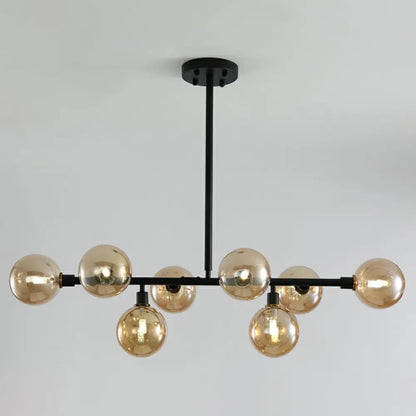 ديكوربايتس™ - قلادة جزيرة نورديك سوداء بثمانية مصابيح للمطاعم