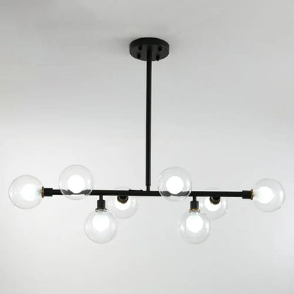 ديكوربايتس™ - قلادة جزيرة نورديك سوداء بثمانية مصابيح للمطاعم