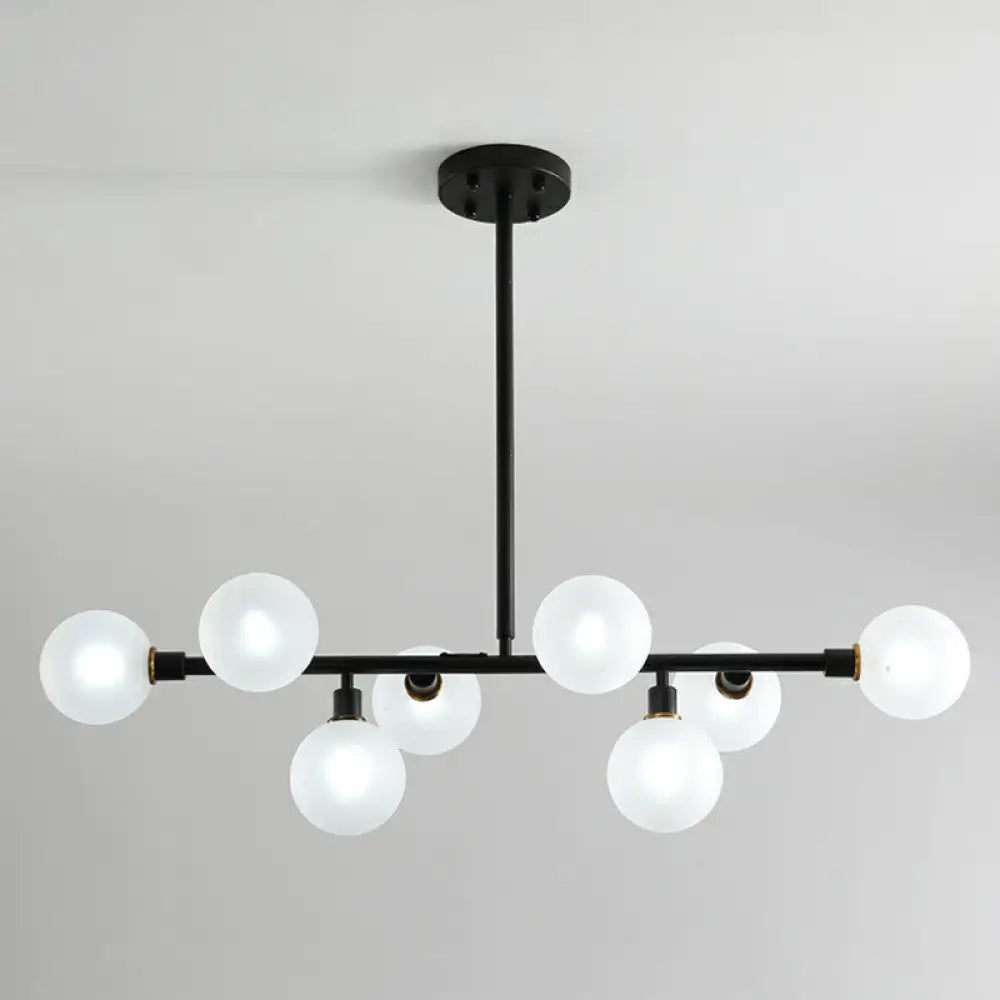 ديكوربايتس™ - قلادة جزيرة نورديك سوداء بثمانية مصابيح للمطاعم