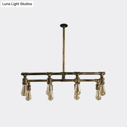 مصباح جزيرة برونزي من ديكوربايتس™ مزود بـ 8 مصابيح مع لمبات معدنية مكشوفة - مصباح معلق لغرفة النوم
