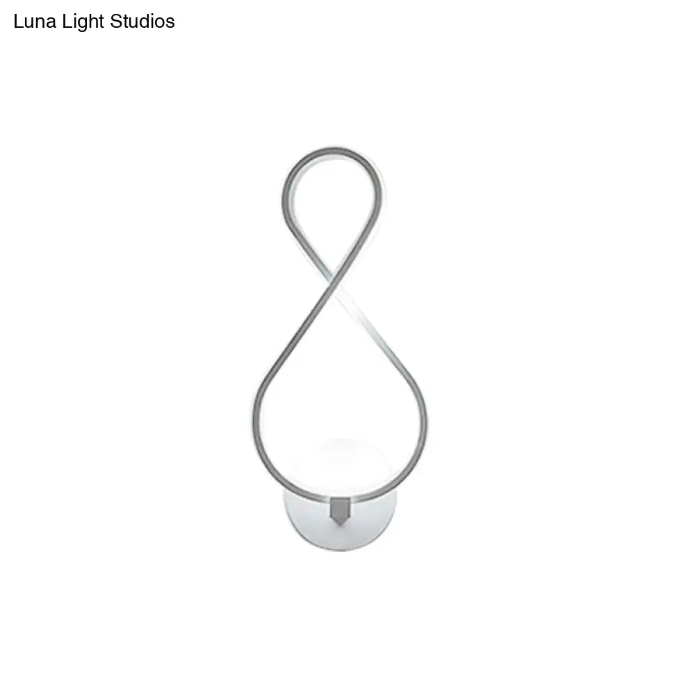 ديكوربايتس™ - شمعدان حائط LED أكريليكي على شكل 8 قطع باللونين الأسود والأبيض - إضاءة دافئة/بيضاء