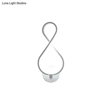 ديكوربايتس™ - شمعدان حائط LED أكريليكي على شكل 8 قطع باللونين الأسود والأبيض - إضاءة دافئة/بيضاء