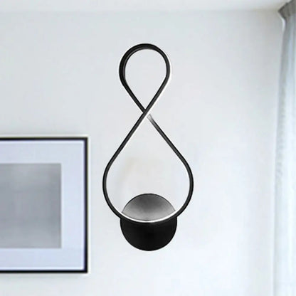 ديكوربايتس™ - شمعدان حائط LED أكريليكي على شكل 8 قطع باللونين الأسود والأبيض - إضاءة دافئة/بيضاء