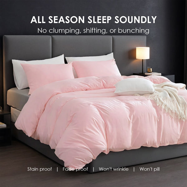 Pink Extra Large Duvet Cover Set Crafted From Premium Colorfast Fabric That's Breathable, Fade-resistant And Luxuriously Soft. Features Modern Luxury Hotel Design Suitable For All Seasons. Perfect For
