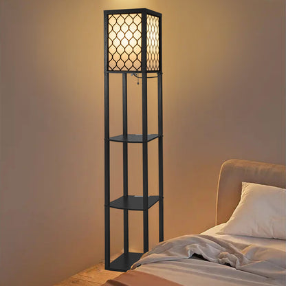 Bookshelf And Storage Shelf Floor Lamp