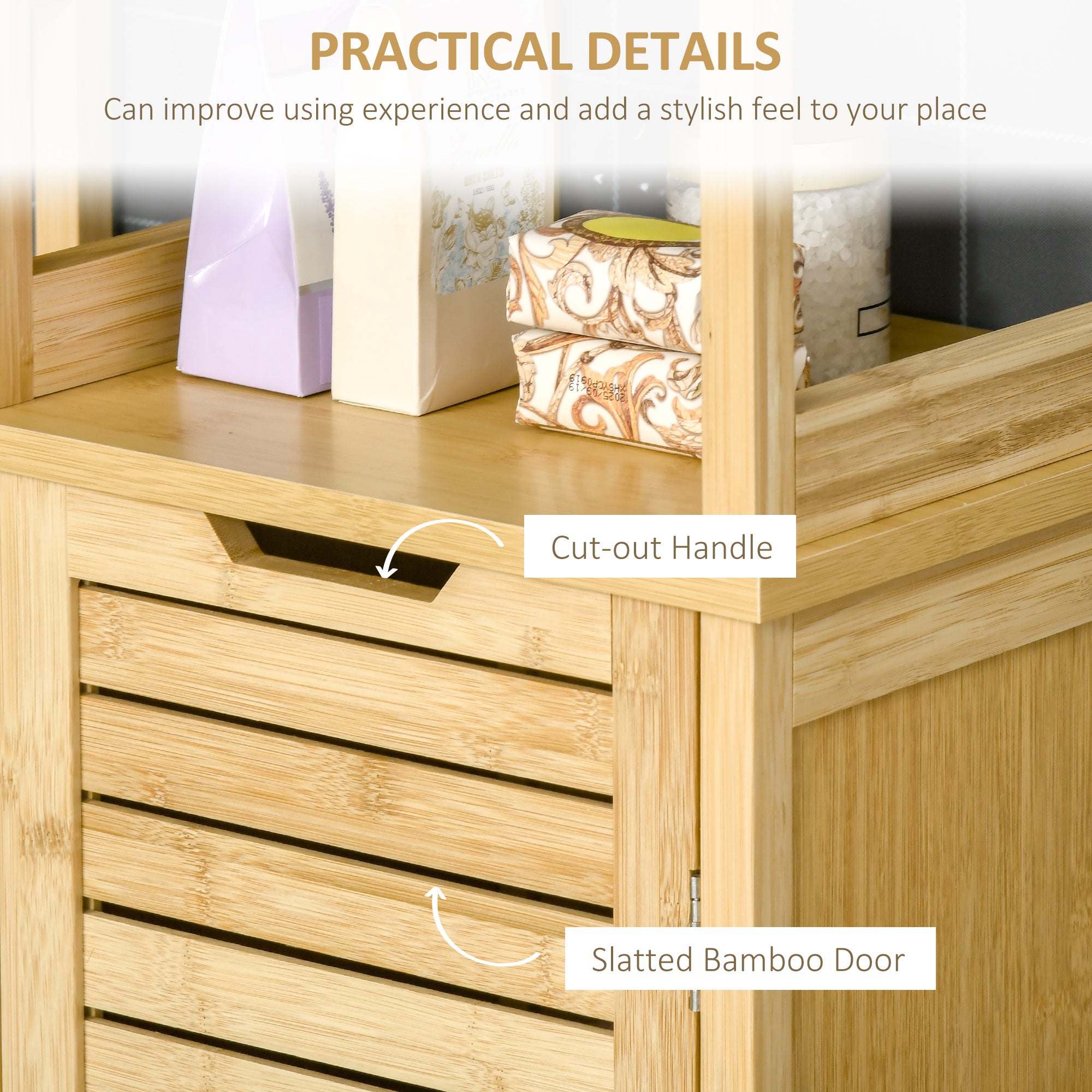 Walnut Three-Shelf Cabinet