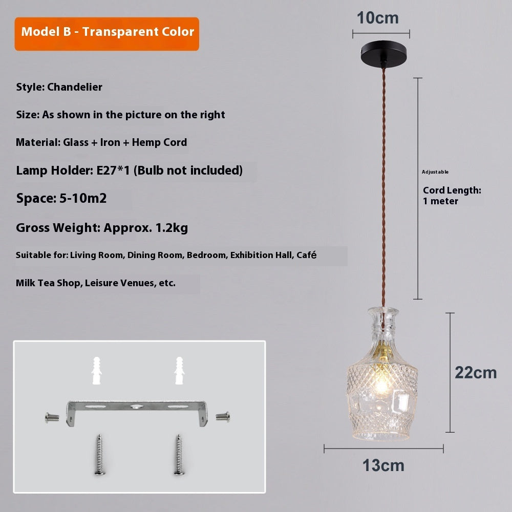 Bedroom Bar Entrance Bar Hotel Homestay Simple Wine Bottle Glass Chandelier