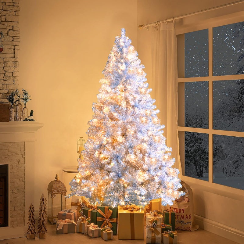 Silver Pre-Lit Christmas Tree