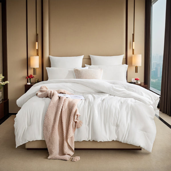 All-Season Oversized Solid Plump Duvet - Premium Durable Comforter With Enhanced Warmth. This Thick Winter Quilt Insert Provides Year-round Comfort, Making It An Ideal Christmas Gift For Daily Use.