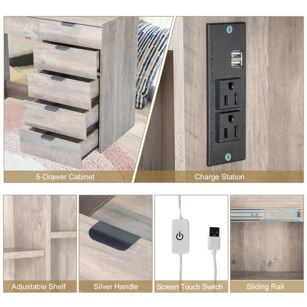 White Multi-Drawer Dressing Table