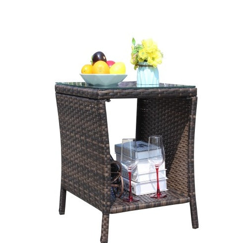 Brown Rattan Coffee Table