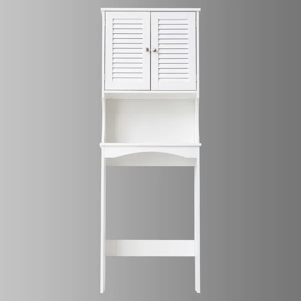 White Louvered Bathroom Cabinet