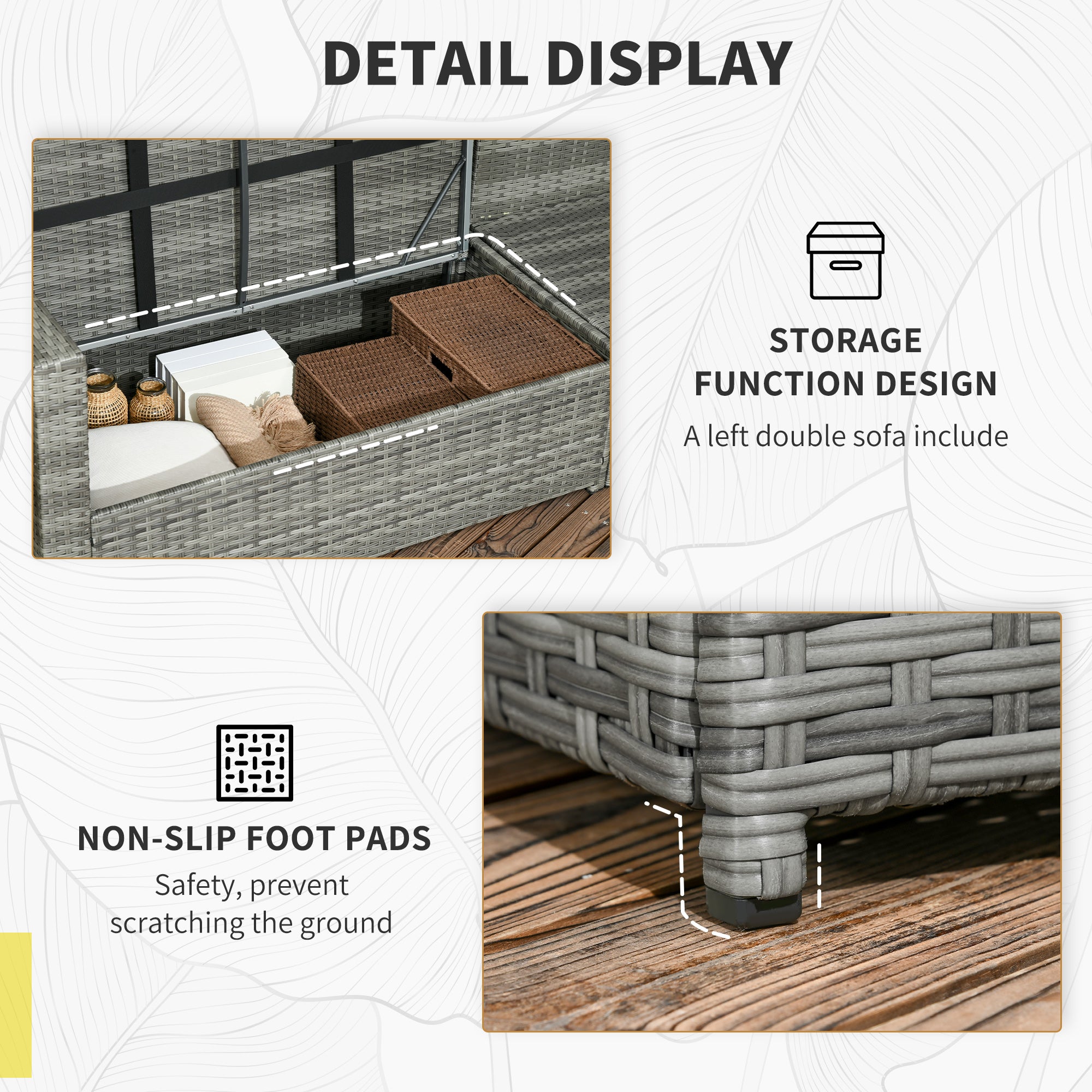Grey Rattan Sofa Set