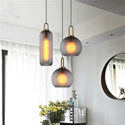 Glass Ball Chandelier 30cm Scrub Soot Finish