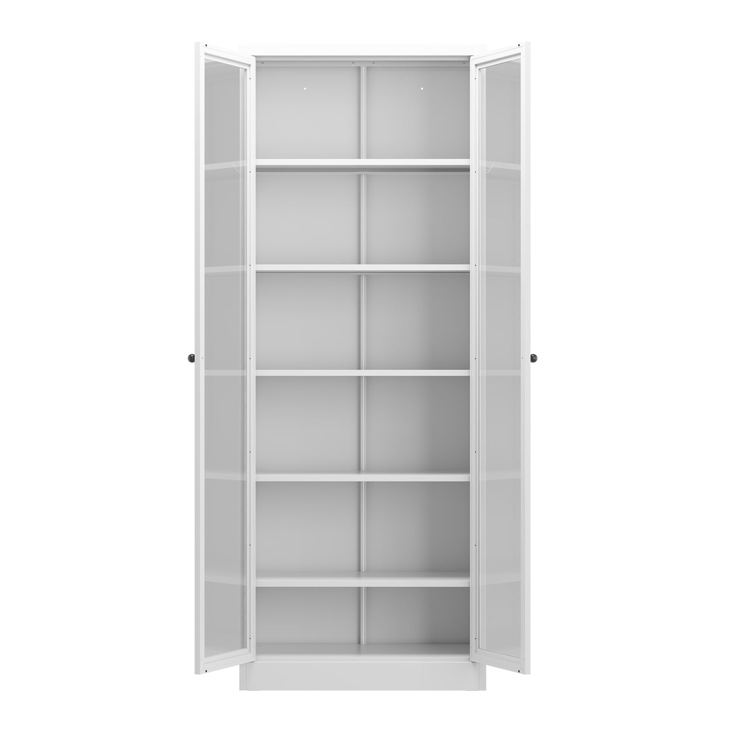 Metal Kitchen Pantry Cabinet -  Tall Storage With 5 Adjustable Shelves, White Freestanding Cabinet For Kitchen Pantry Bathroom