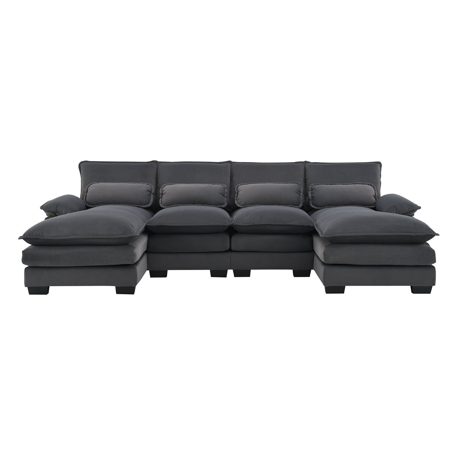 Nuevo Sofá Seccional Moderno en Forma de U, de 6 Asientos con Almohadas para la Cintura 109.8 55.9