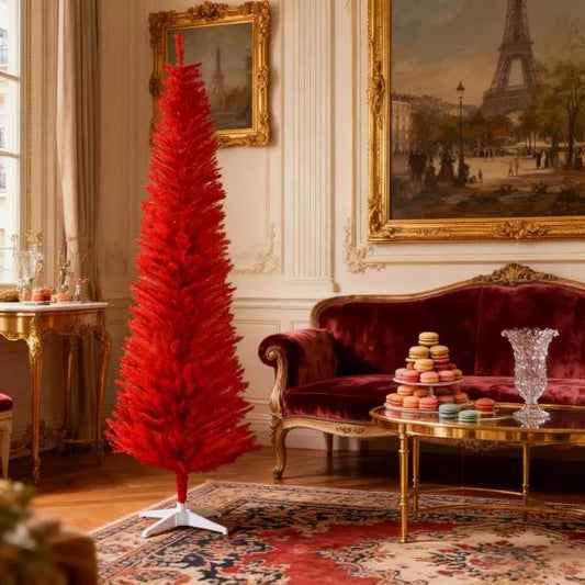 Red Pencil Christmas Tree ,with 499 Realistic Branch Tips And Plastic Stand
