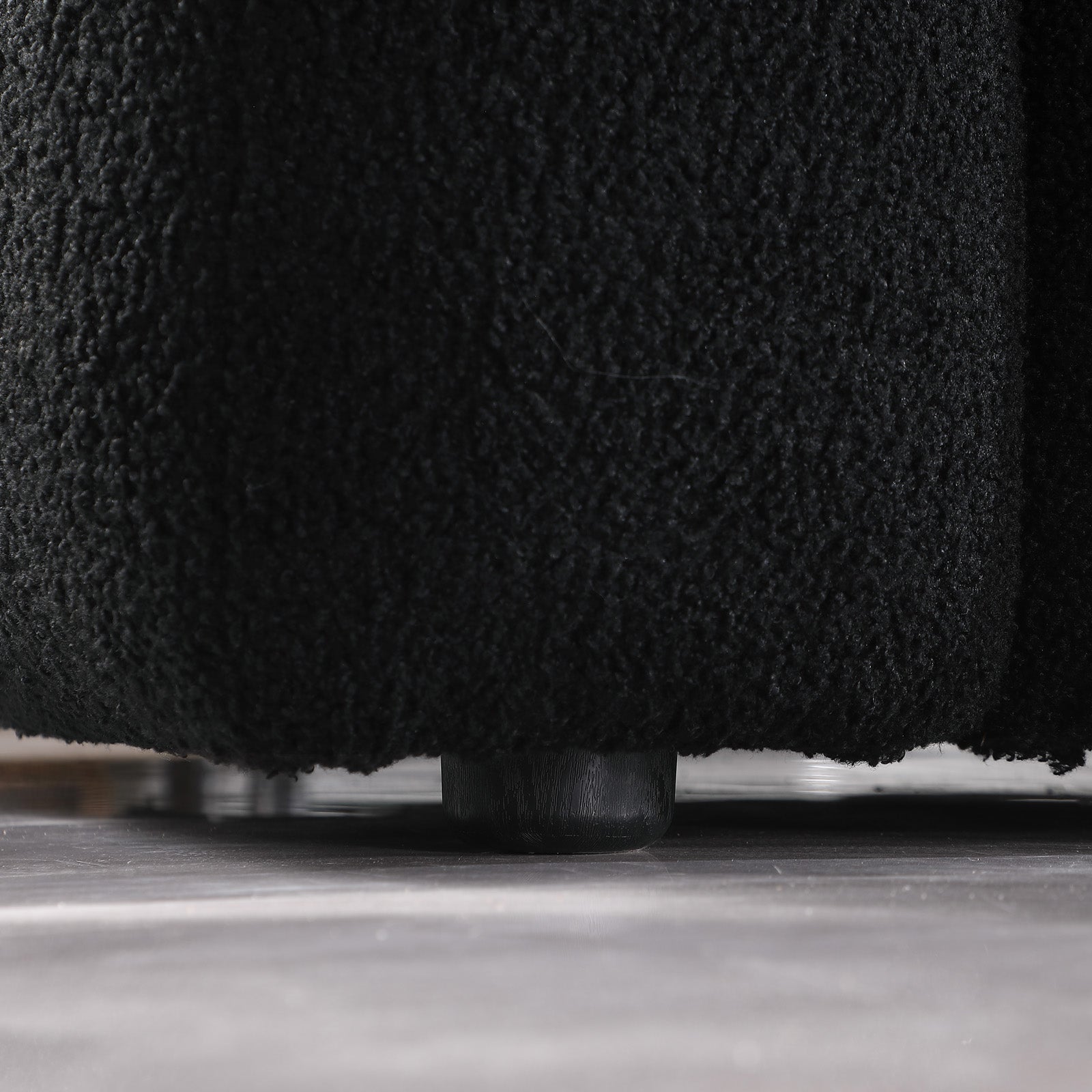 Black Boucle 2-Seater Sofa