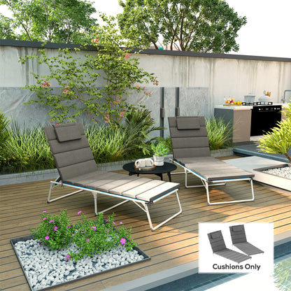 Foldable Chaise Lounge Cushion Set of 2