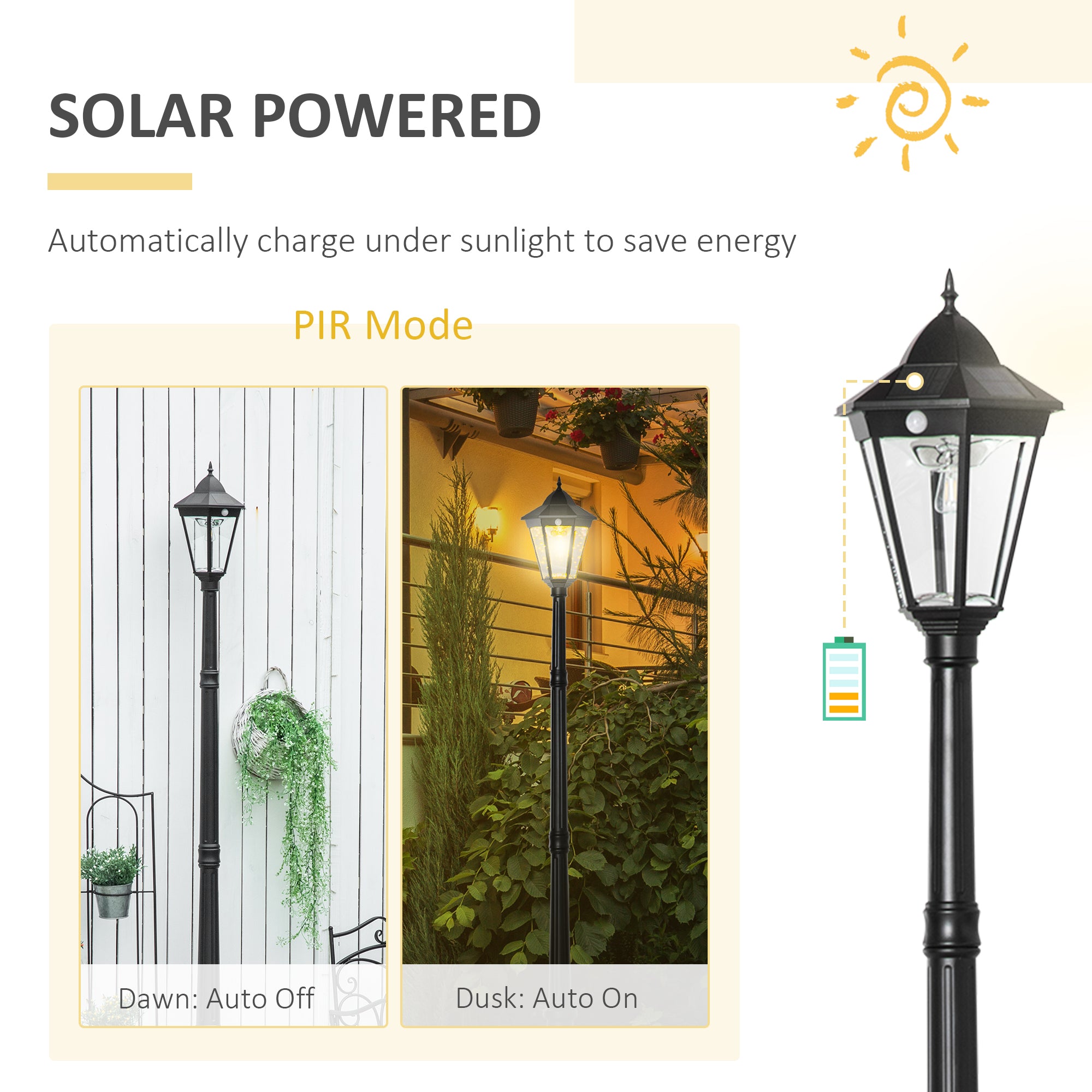 Modern Black Lamp Post