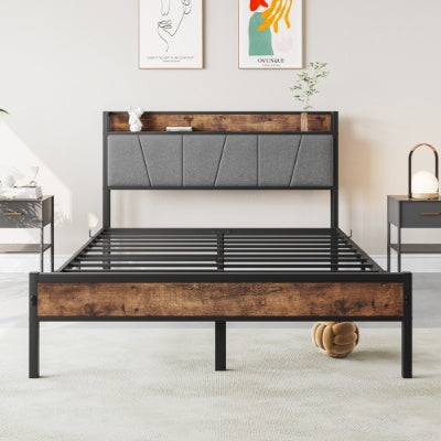 Vintage Brown Platform Bed