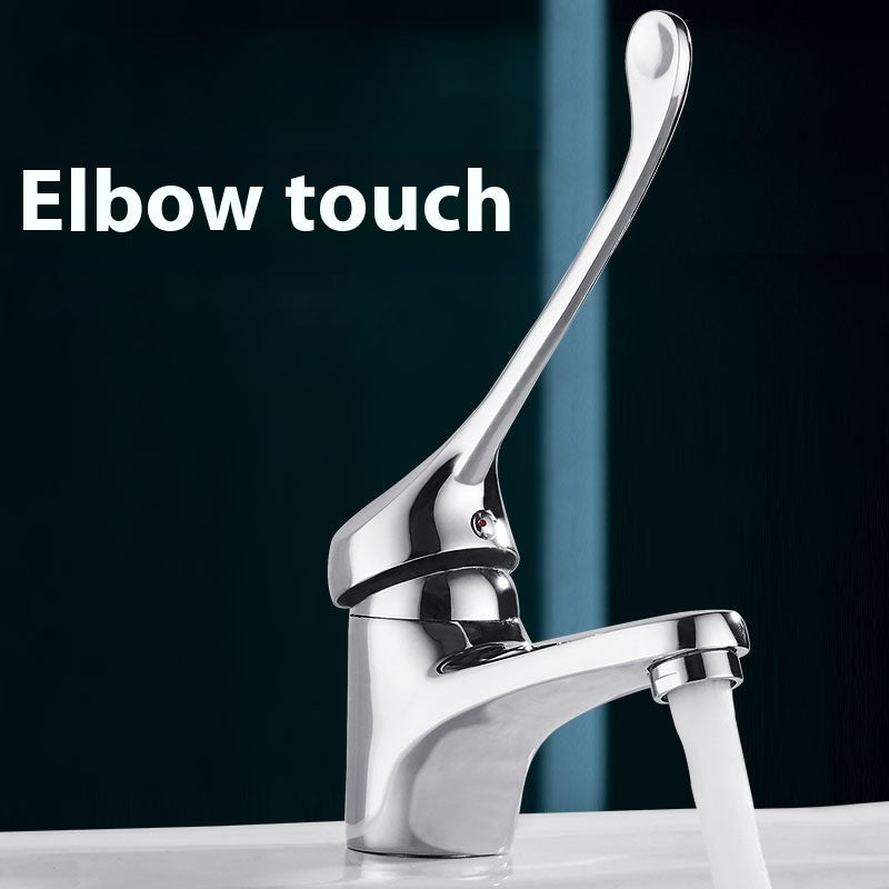 Long Handle Hot And Cold Faucet Elbow Wash Basin Faucet