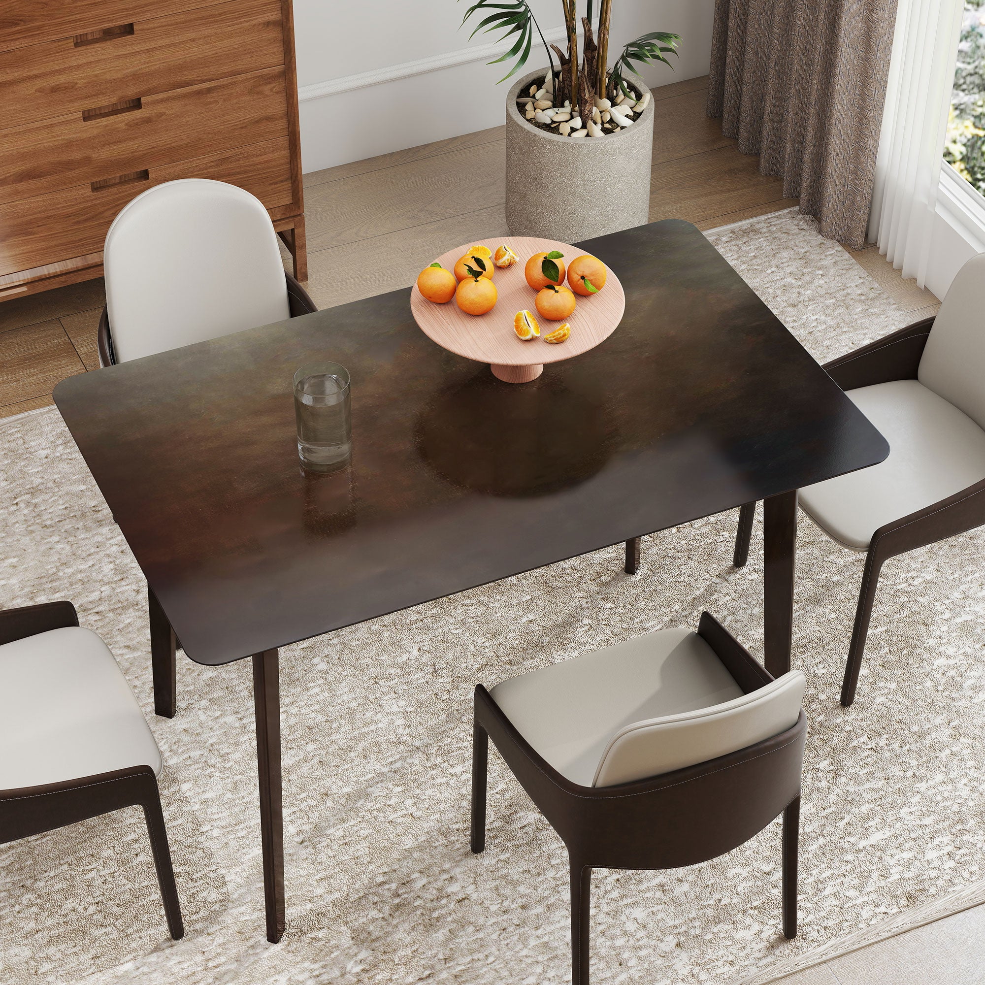 Mesa de comedor rectangular de 47,2" para 4 personas