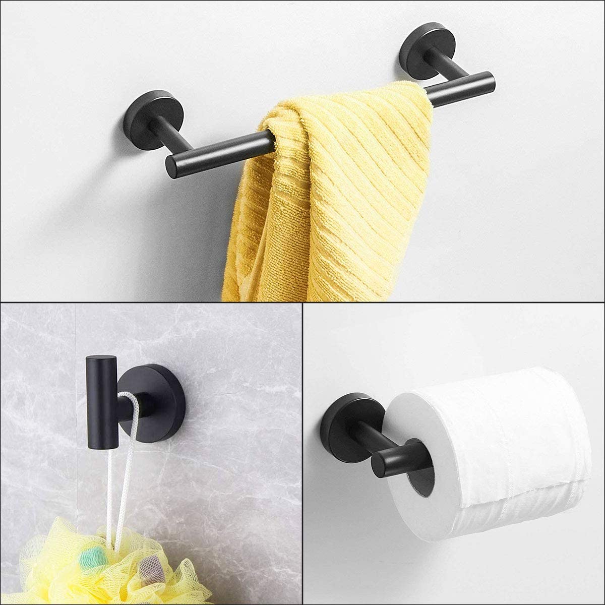 3-teiliges Set aus Badezimmer-Halterungen für Handtuchstangen