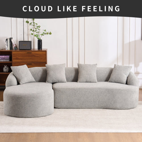 Grey Chenille Chaise Sofa