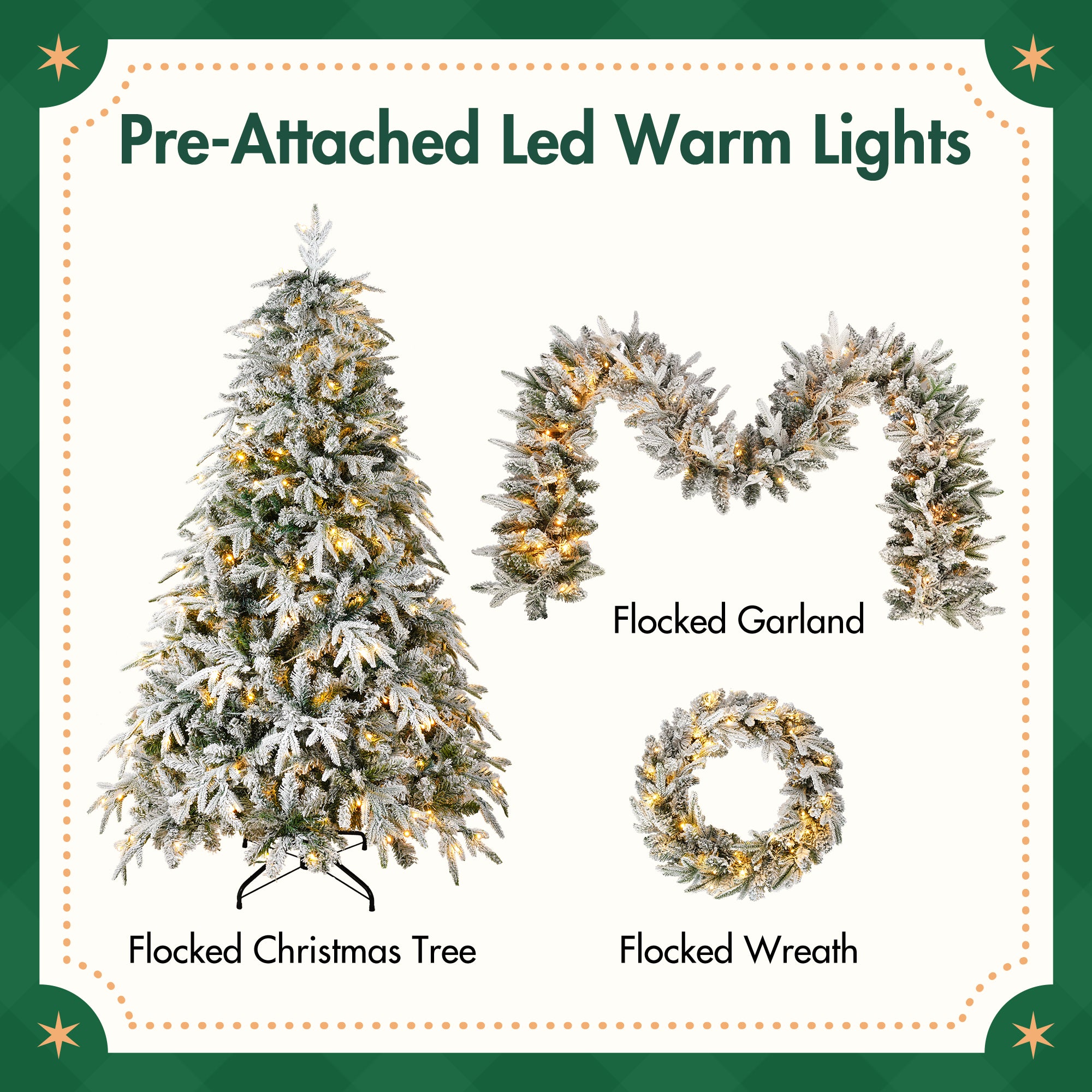 Snow Flocked Holiday Set