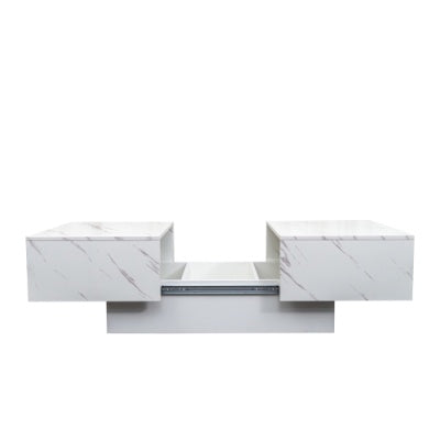 Mesa de Centro con Superficie Deslizante, Mesa Central con Compartimento de Almacenamiento Oculto, Mesa Extensible para Sala de Estar