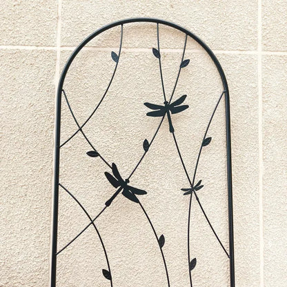 4 Pack Metal Garden Trellis 71" X 19.7" Rustproof Trellis For Climbing Plants Outdoor Flower Support Dragonfly Deco Black
