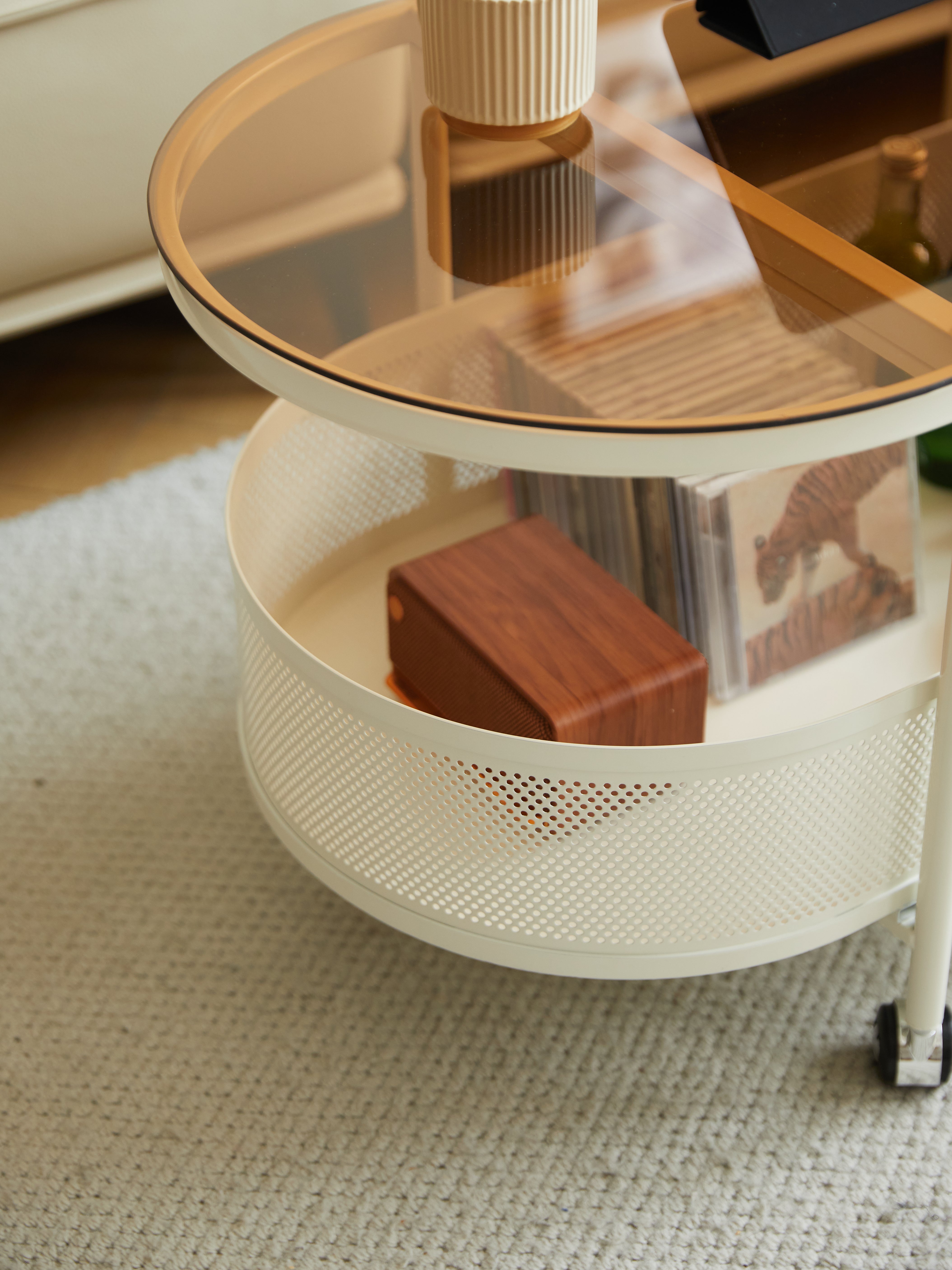 Oval Metal Glass Coffee Table