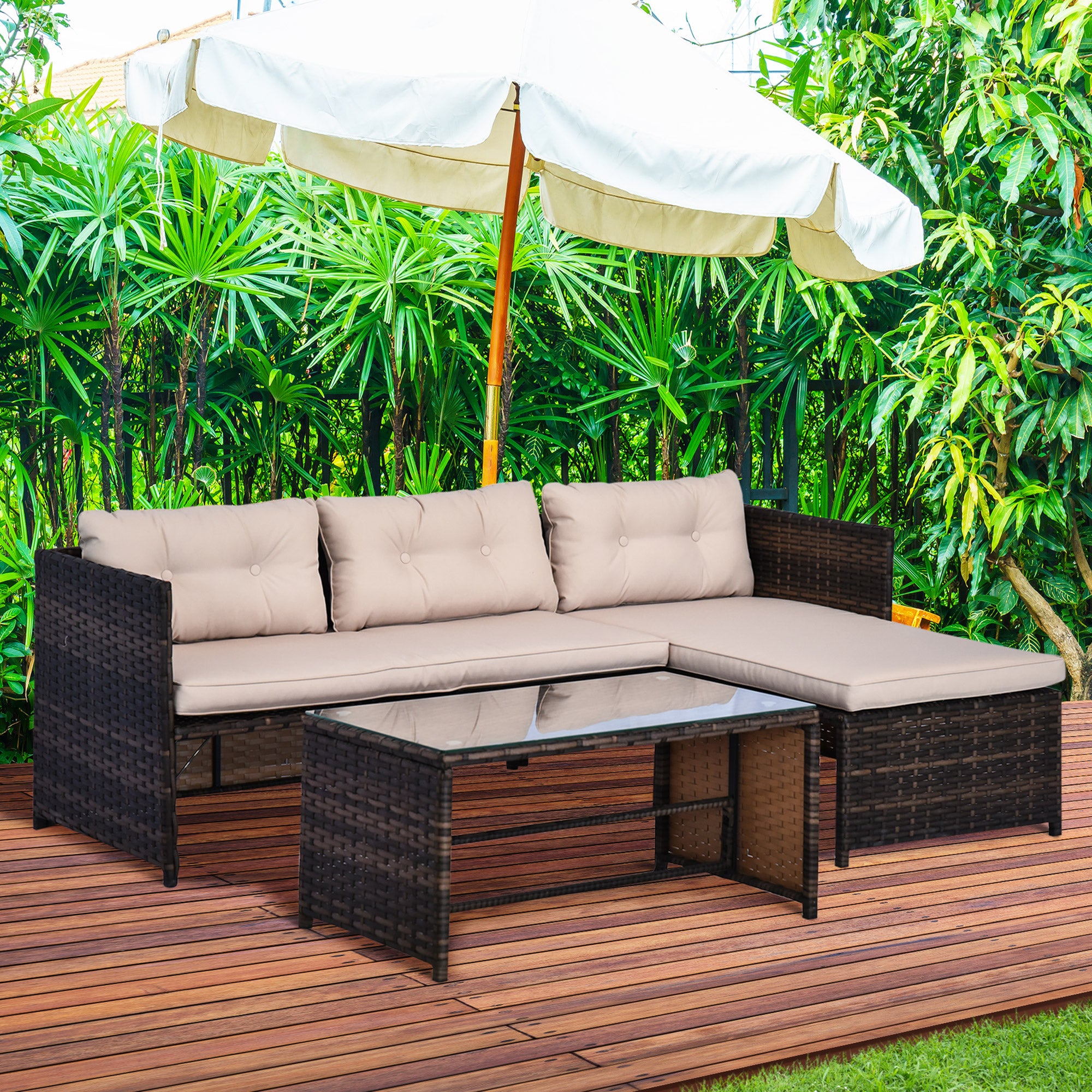 Conjunto de 3 Piezas de Muebles para Patio