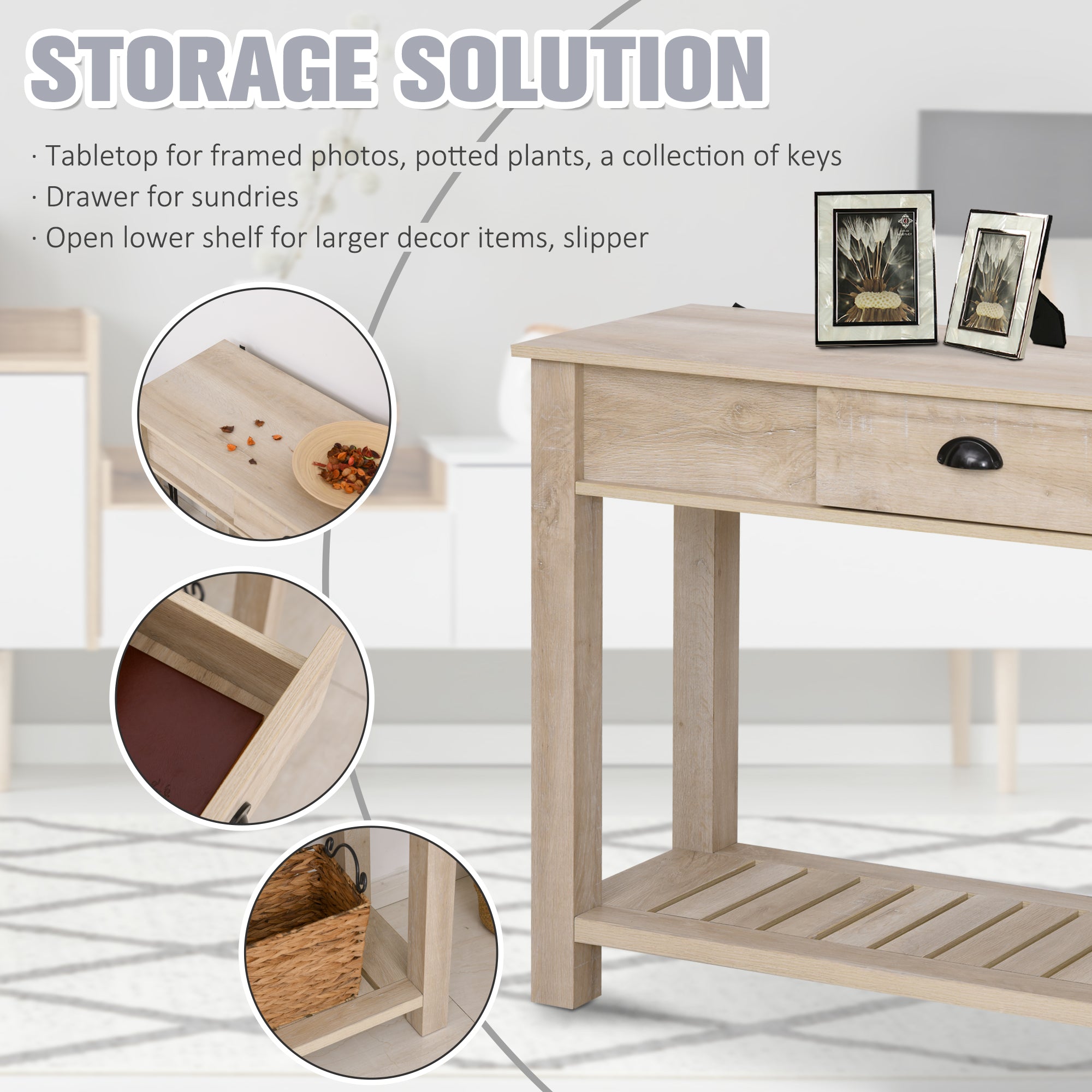 Black Entryway Console Table