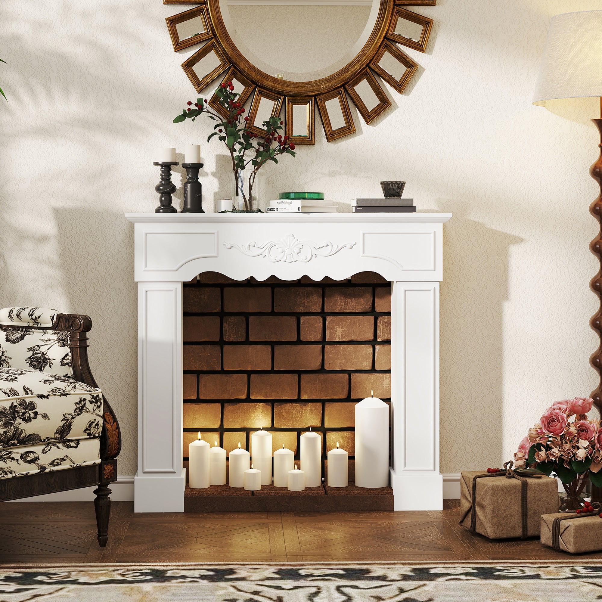 Baroque Decorative Fireplace Mantel