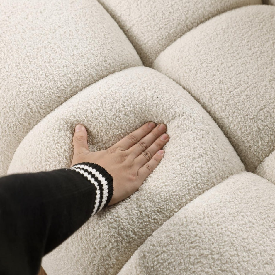Beige Boucle Sofa